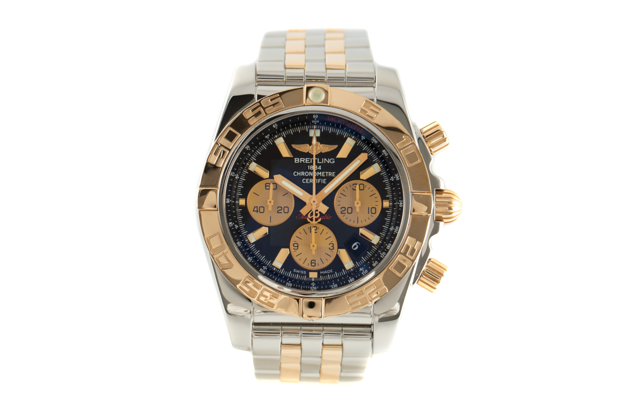 Breitling Chronomat 44 chronograph steel / gold automatic Kal. B01 Ref. CB0110