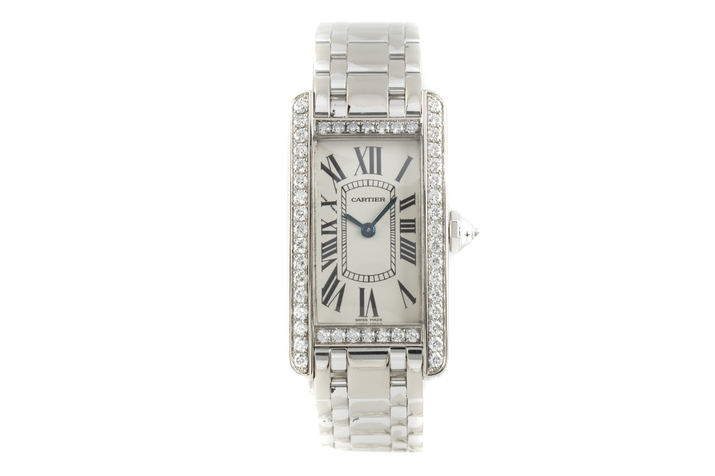Cartier Tank Americaine 18 ct white gold quartz Kal. 157 Ref. 2489