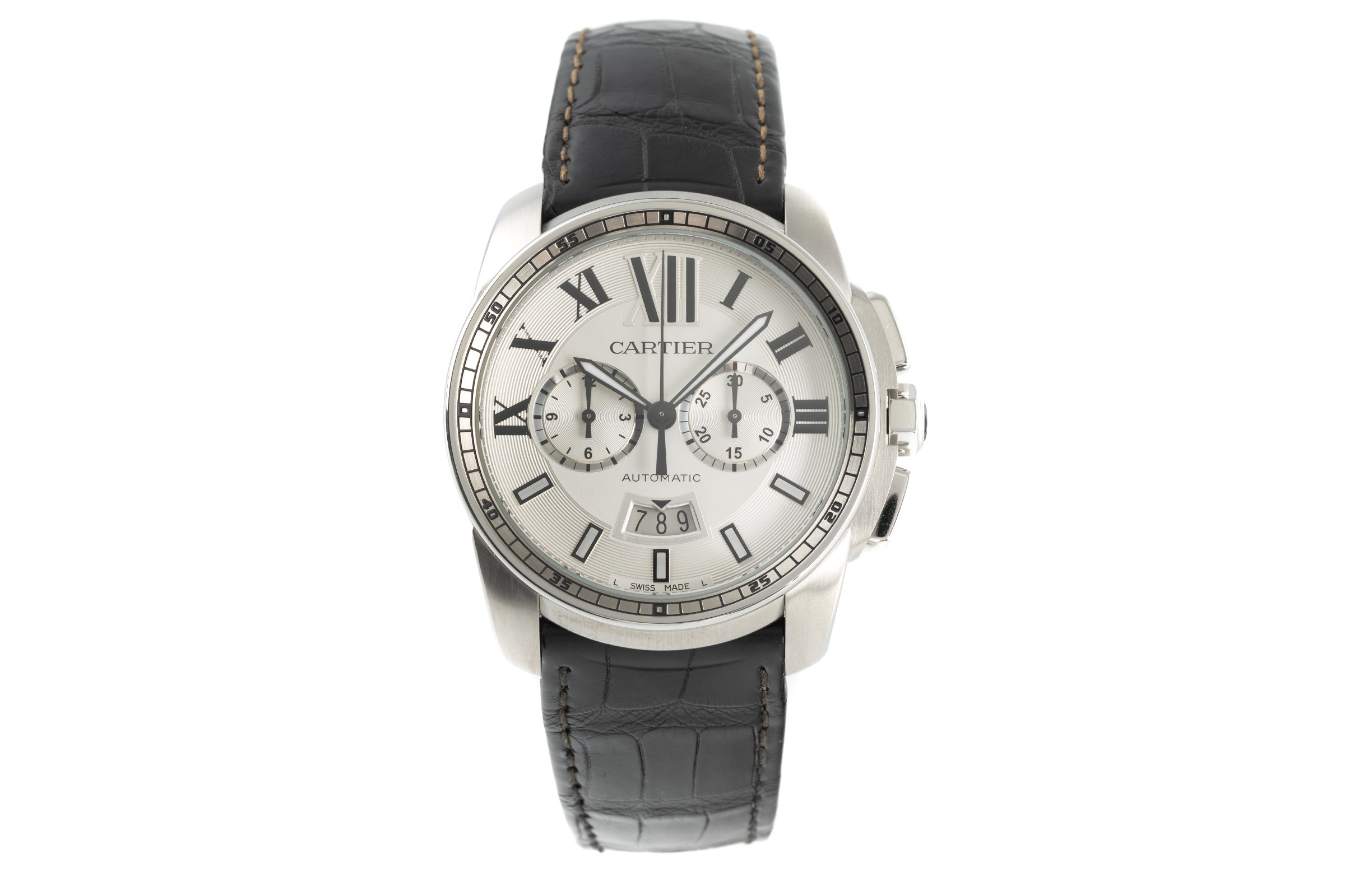 Cartier Calibre de Cartier chronograph steel automatic Kal. 1904-CH MC Ref. W7100046, 3578