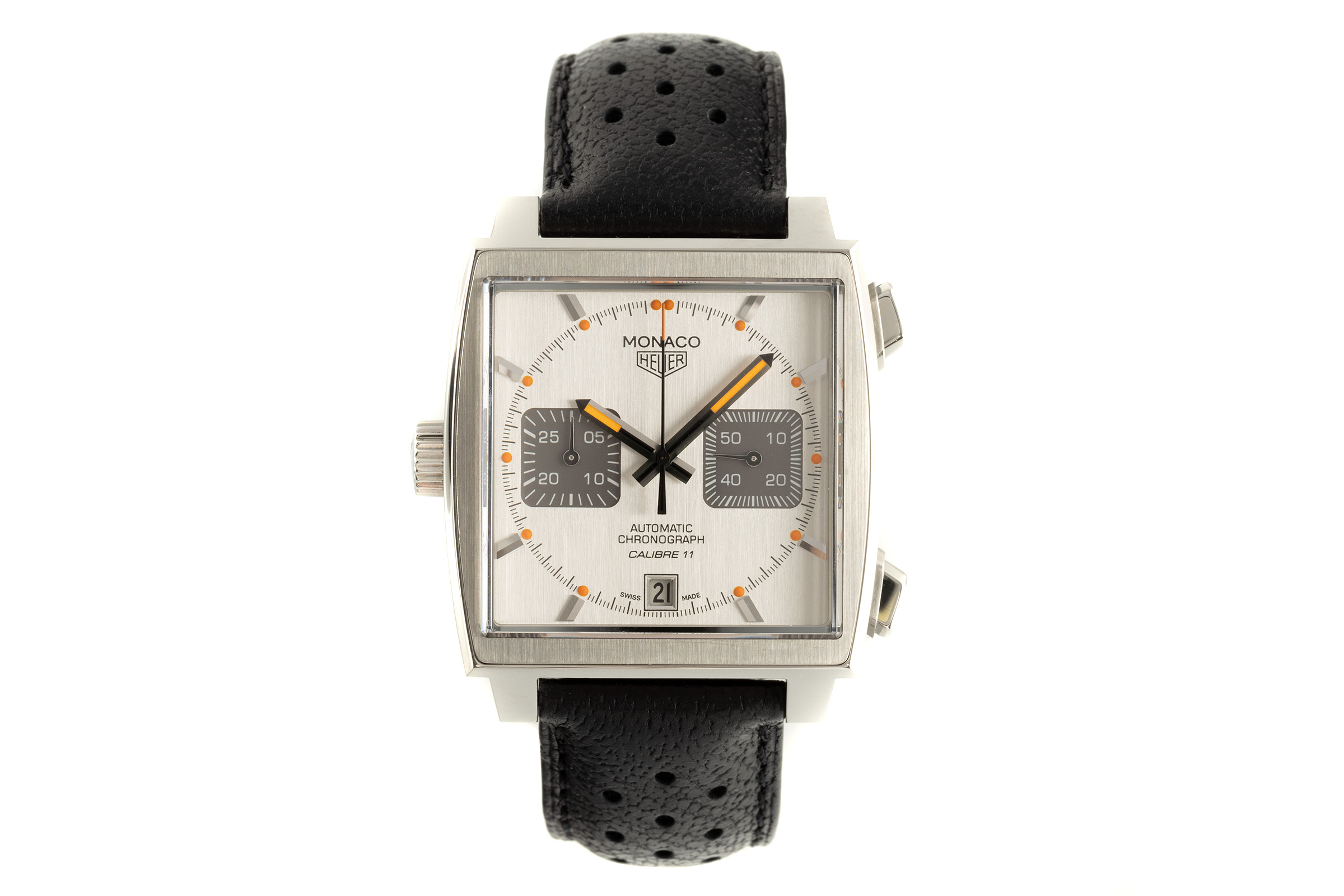 Tag Heuer Monaco chronograph steel automatic Kal. 11 Ref. CAW2110-0