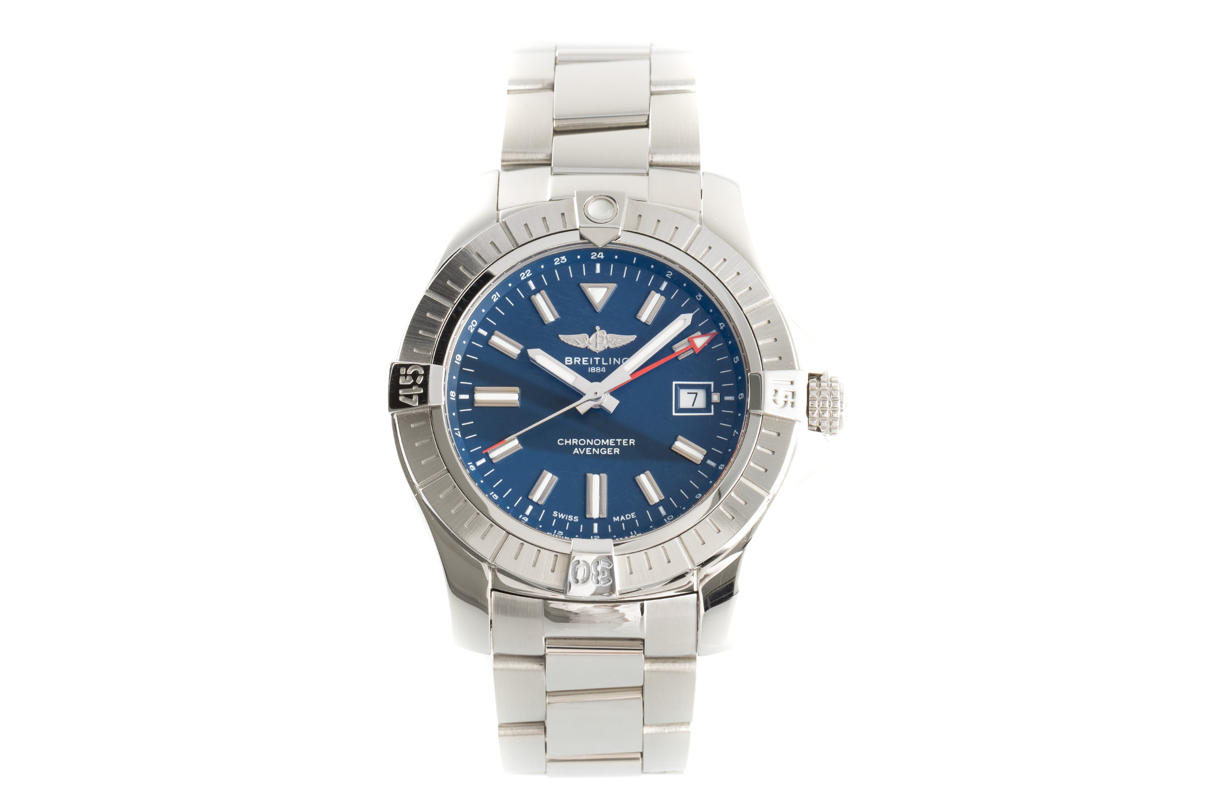 Breitling Avenger II GMT steel automatic Kal. B32 Ref. A32395101C1A1