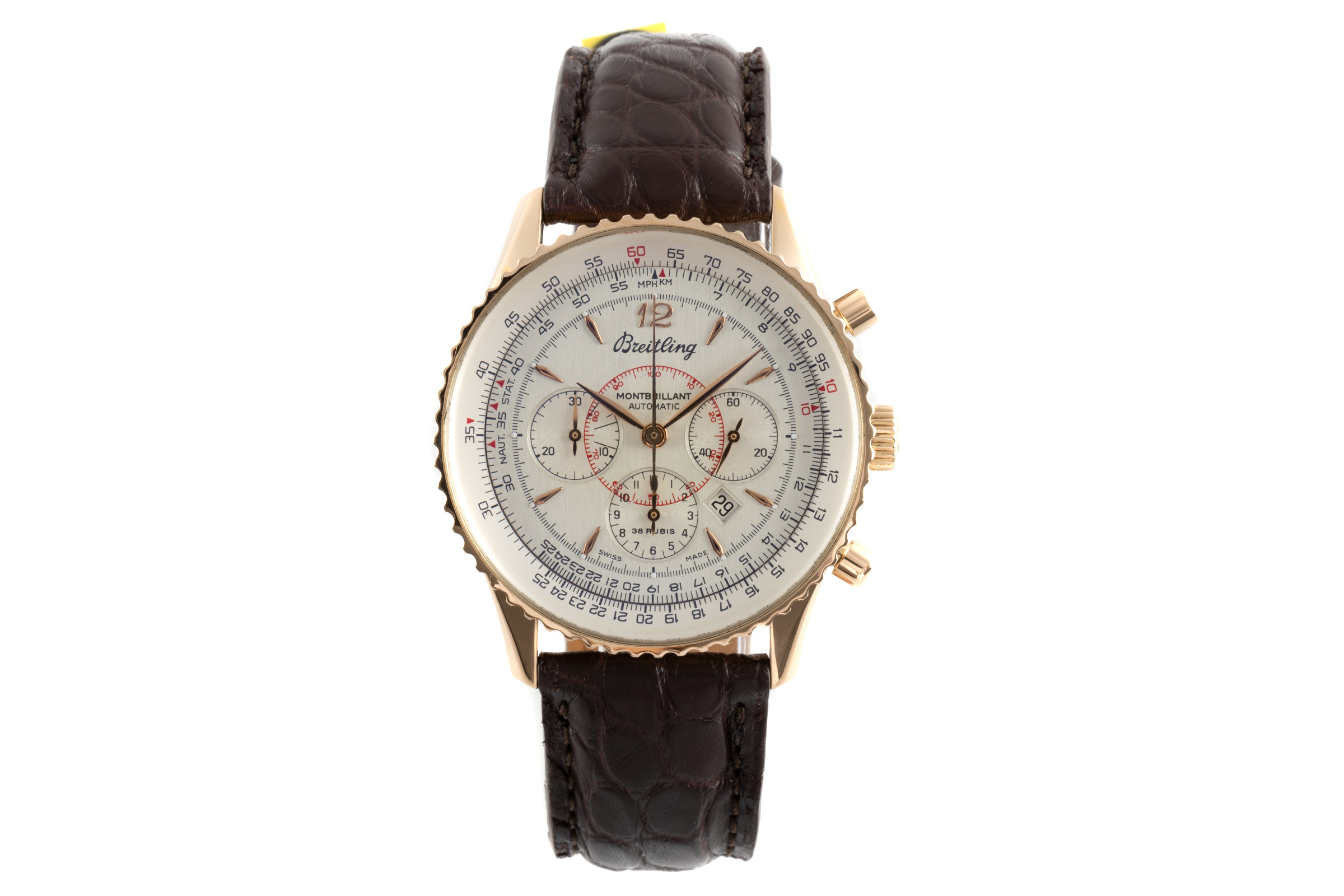 Breitling Montbrillant chronograph 18 ct gold automatic Kal. B41 Ref. H41330