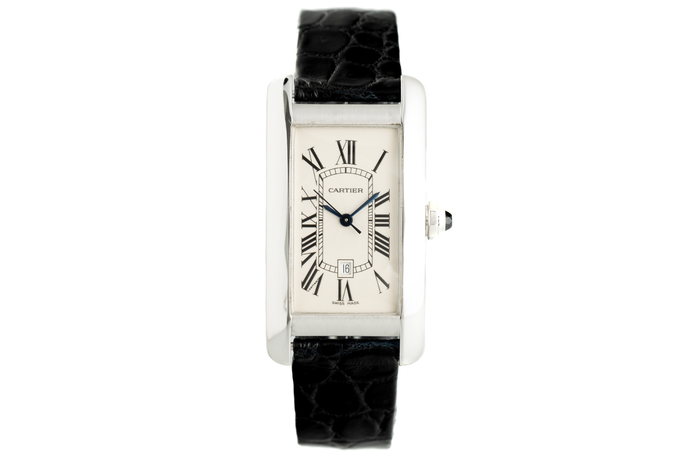 Cartier Tank Americaine 18 ct white gold automatic Kal. 077 Ref. 2490