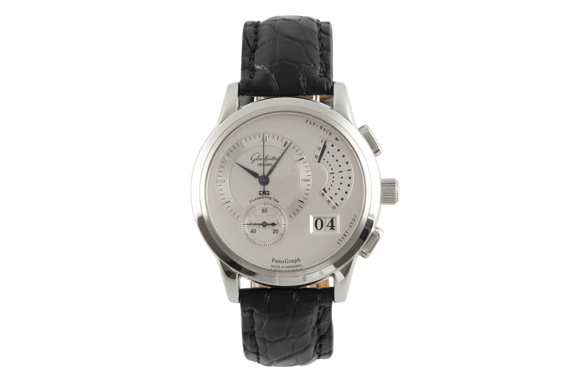 Glashutte Original PanoGraph chronograph steel manual winding Kal. GUB 61 Ref. 61-01-02-02-04