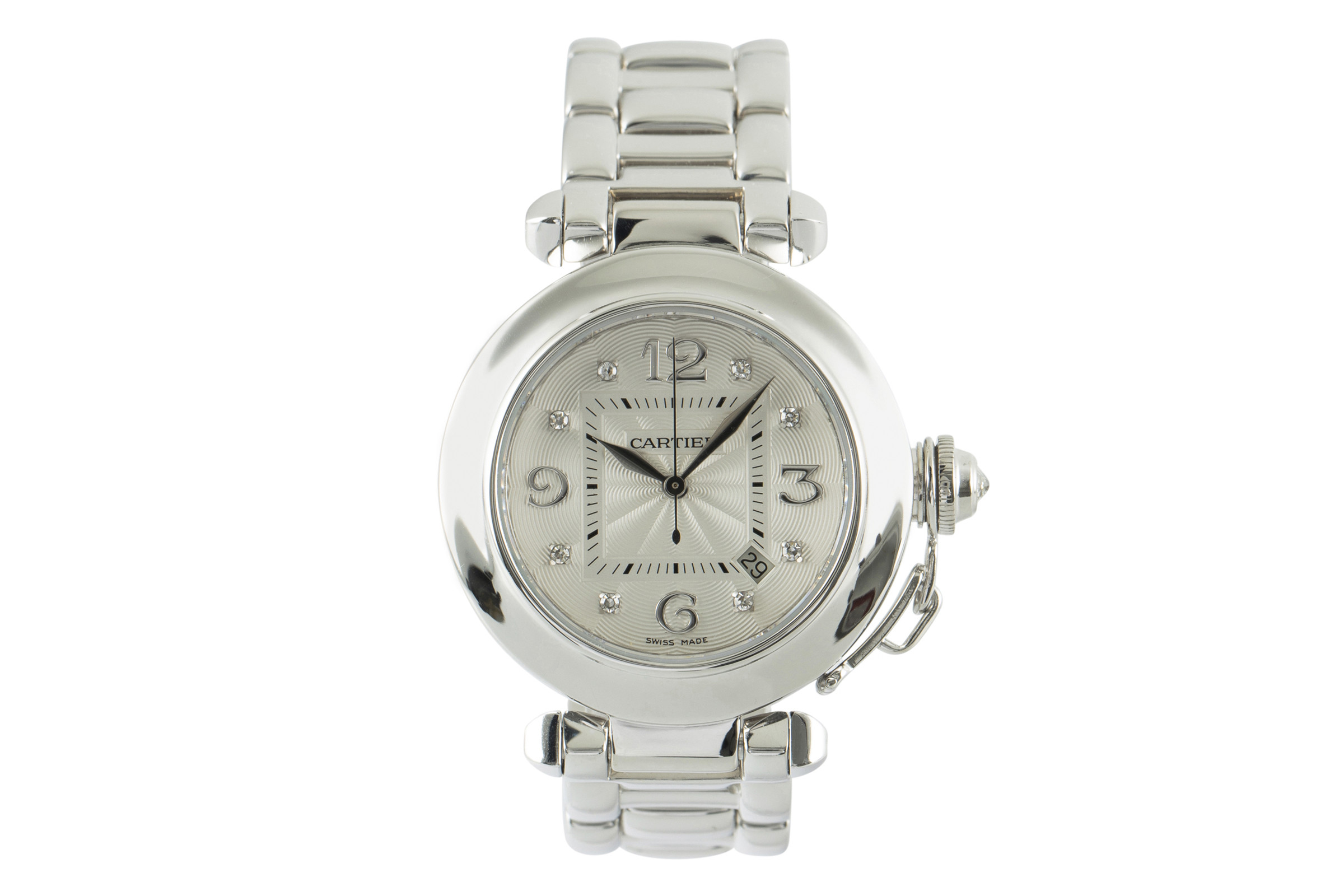 Cartier Pasha 18 ct white gold automatic Kal. 120 Ref. 2398