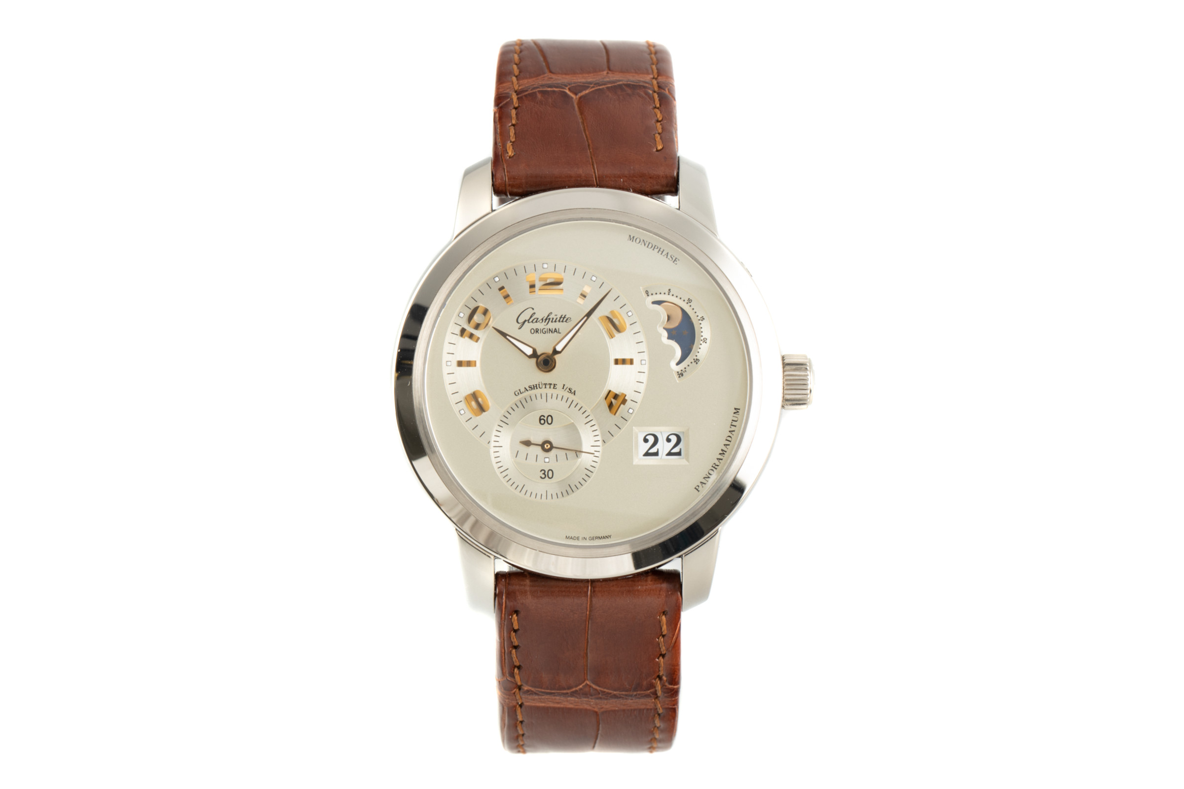 Glashutte Original PanoMaticLunar 18 ct white gold automatic Kal. GUB 90