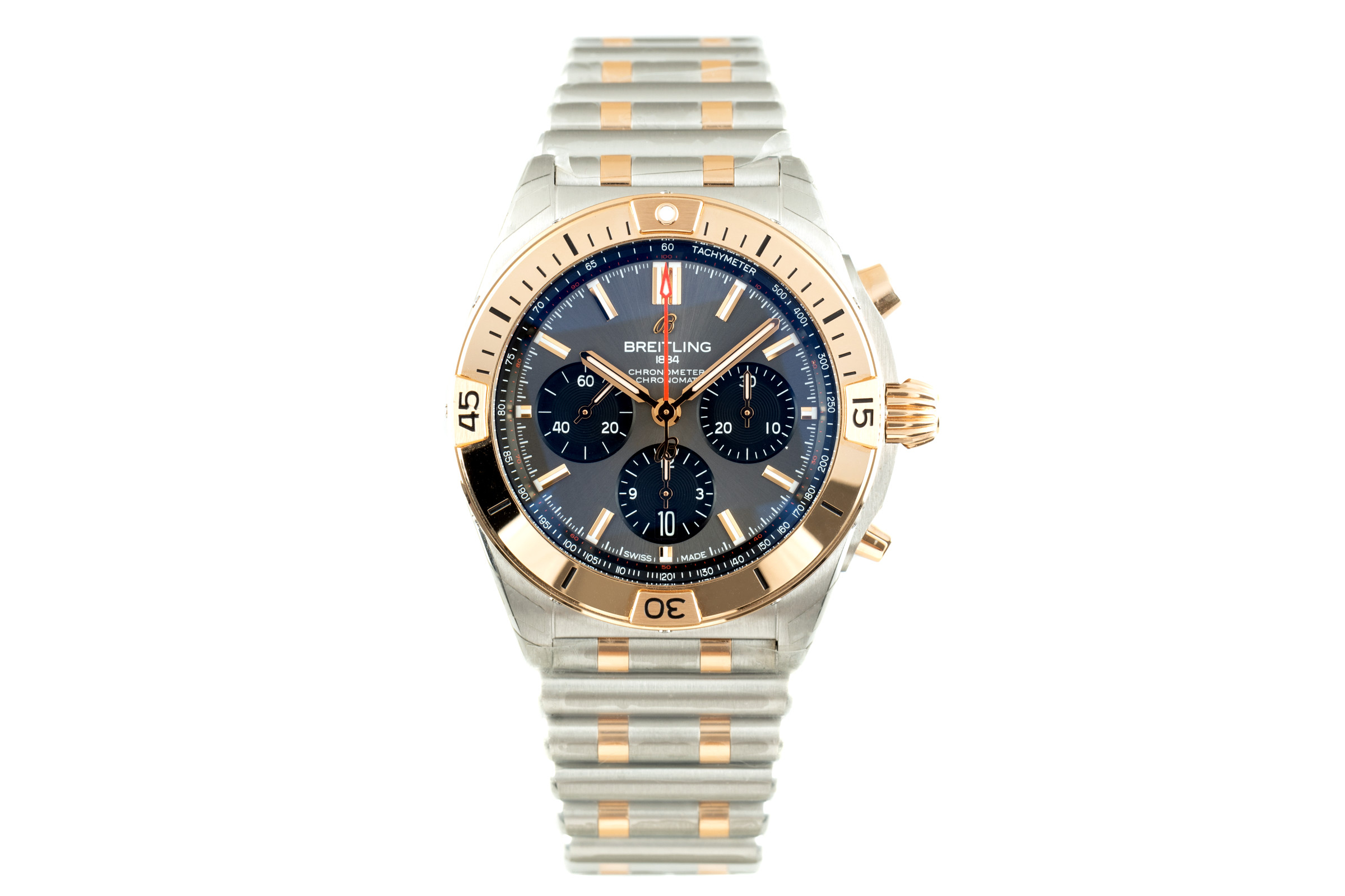 Breitling Chronomat chronograph steel / gold automatic Kal. B01 Ref. UB0134101B1U1