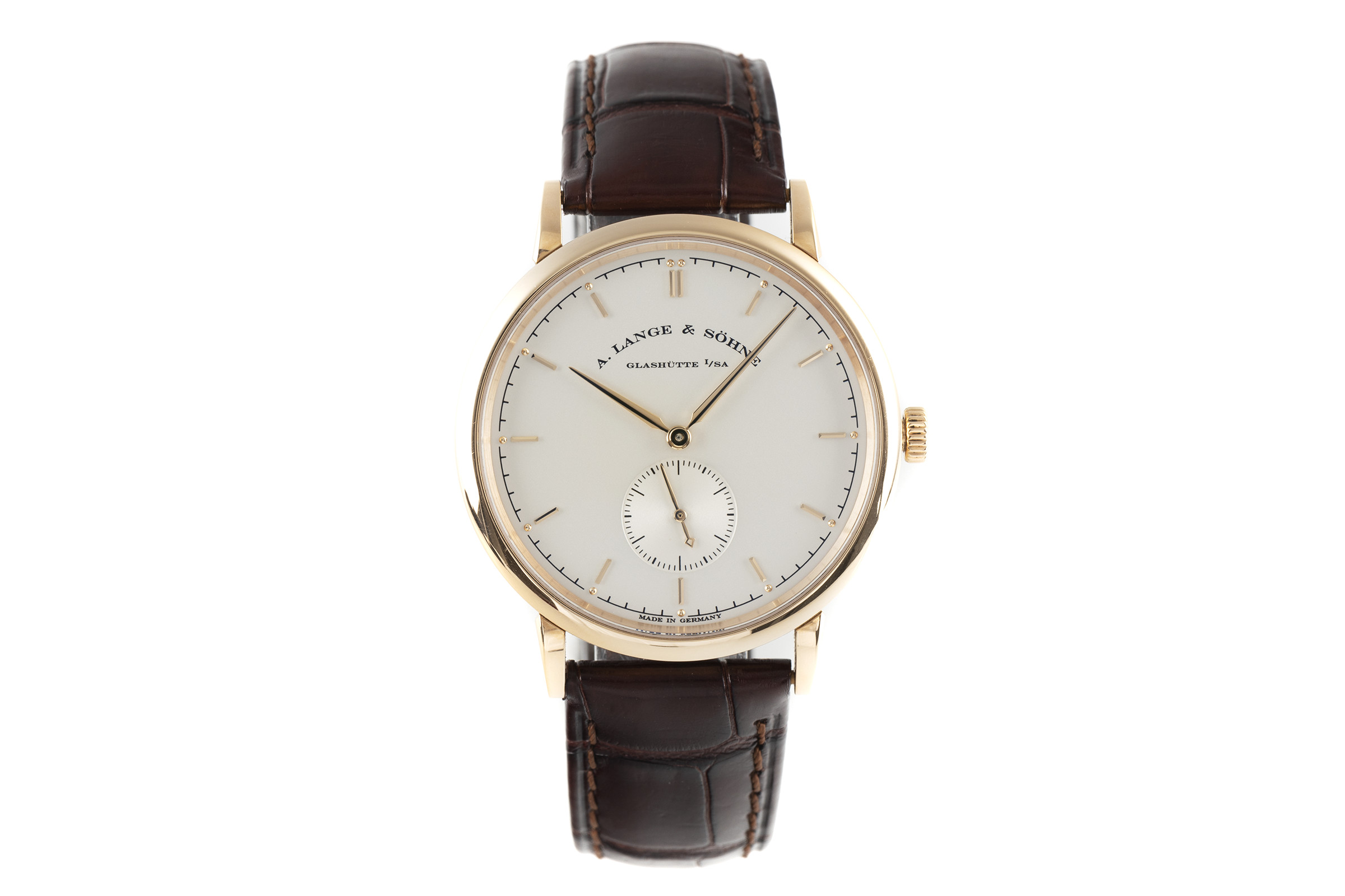 A. Lange & Sohne Saxonia 18 ct red gold manual winding Kal. L 941.1 Ref. 216.032