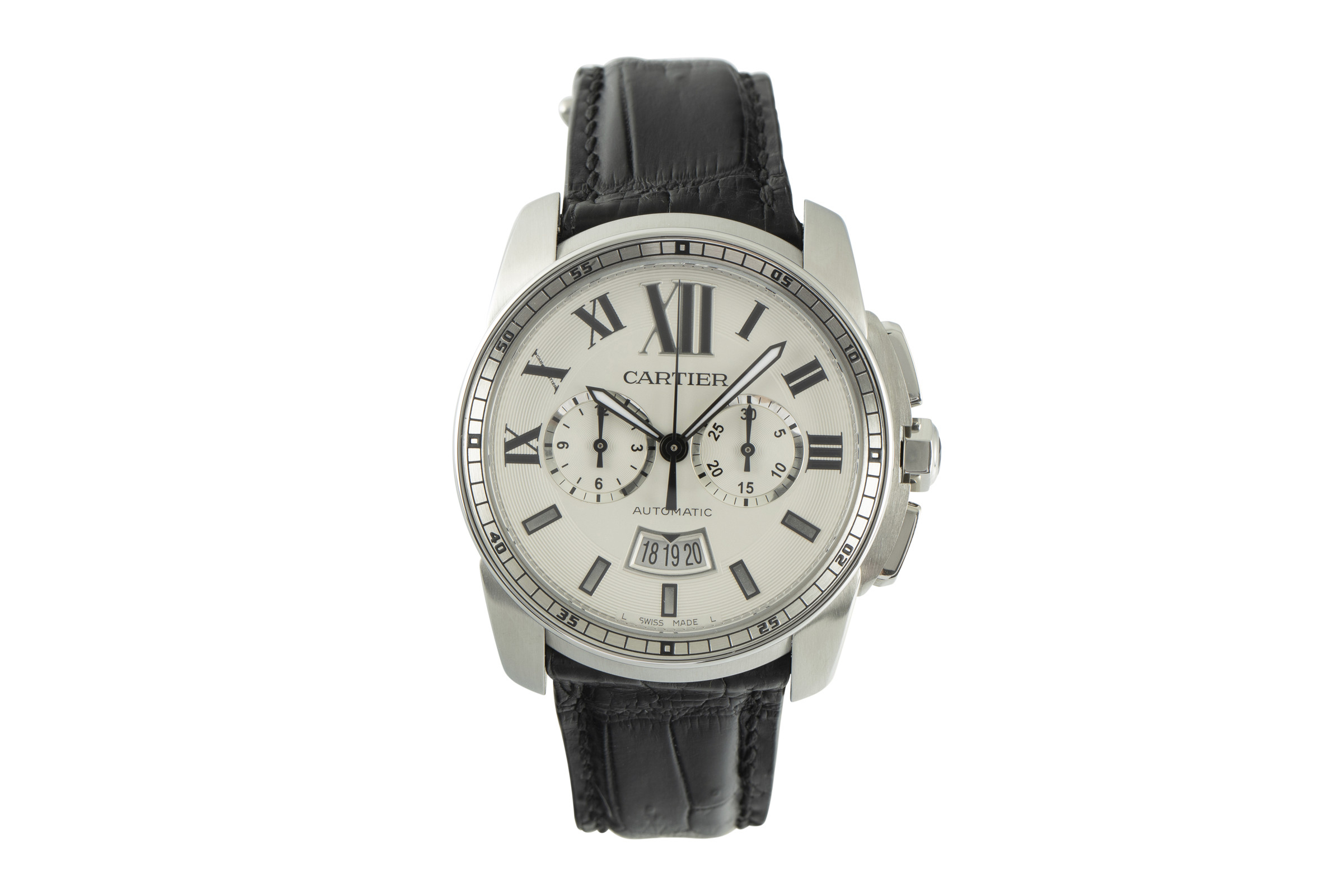 Cartier Calibre de Cartier chronograph steel automatic Kal. 1904-CH Ref. W7100046, 3578