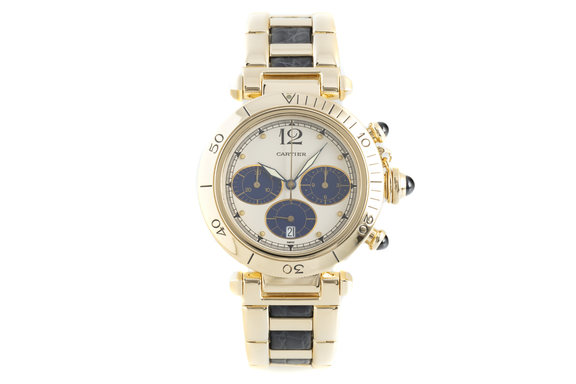 Cartier Pasha chronograph 18 ct gold quartz Kal. 053 Ref. 30009, 1991