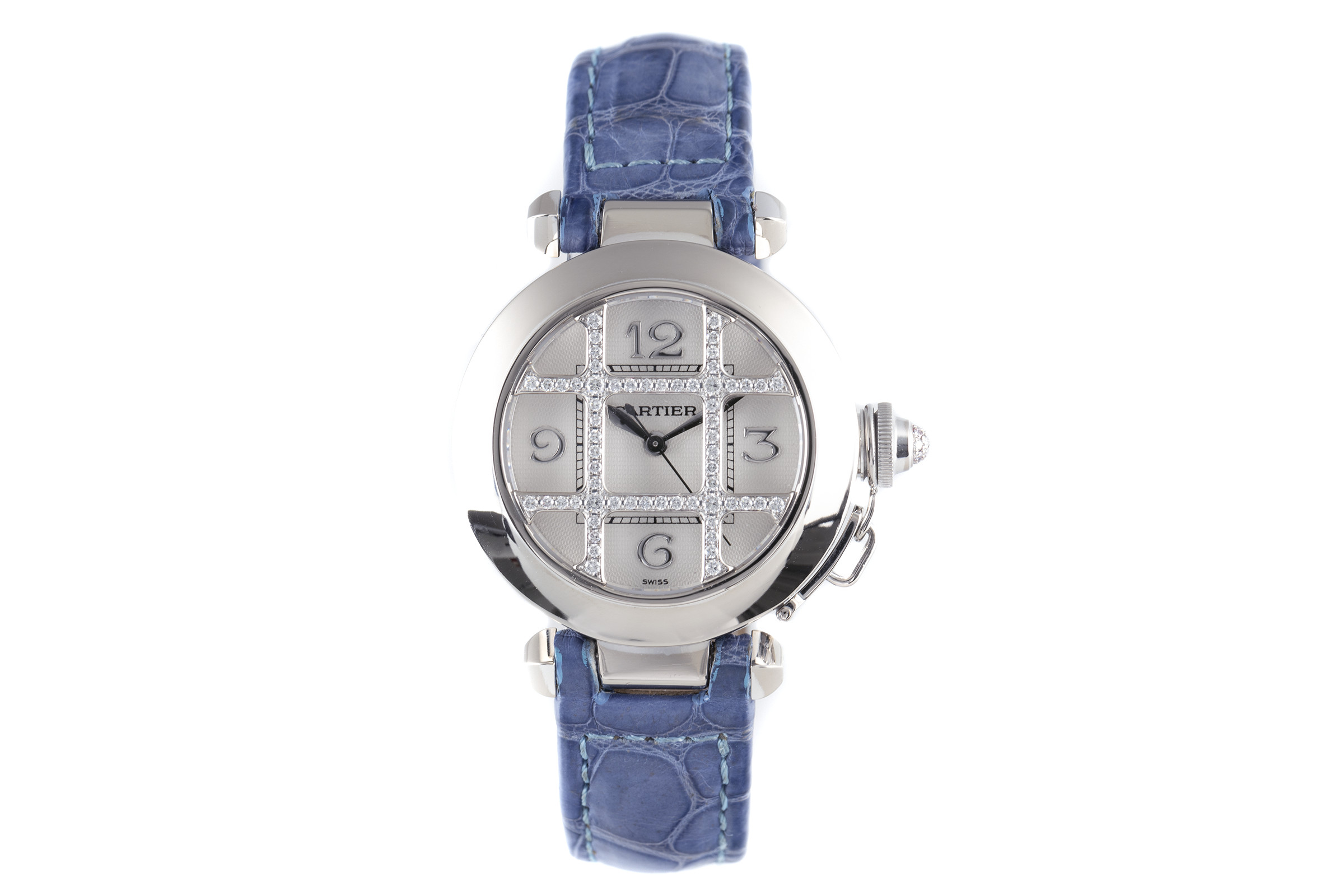 Cartier Pasha 18 ct white gold automatic Kal. 120 Ref. 2400