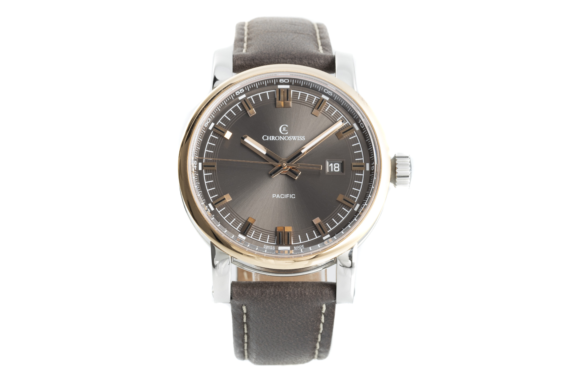 Chronoswiss Pacific steel / gold automatic Ref. CH-2882BR