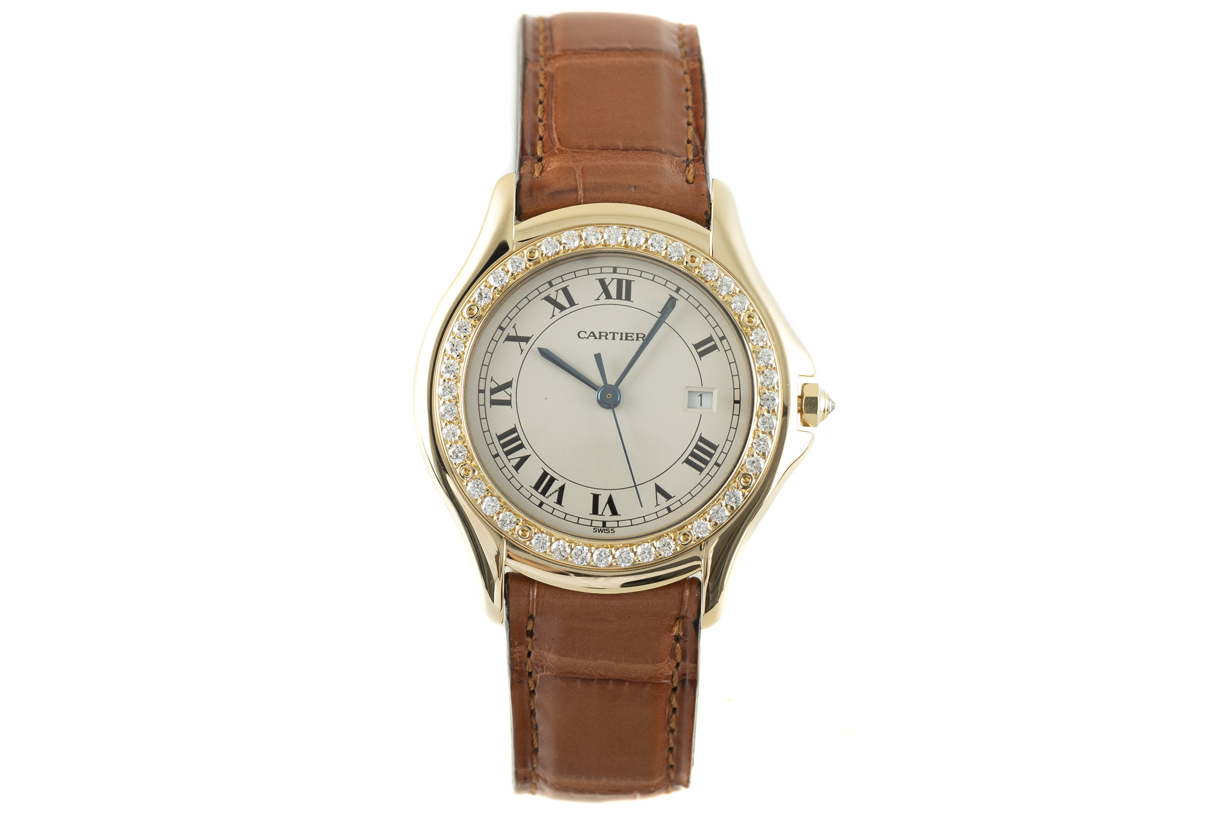 Cartier Cougar 18 ct gold quartz Kal. 87 Ref. 887905