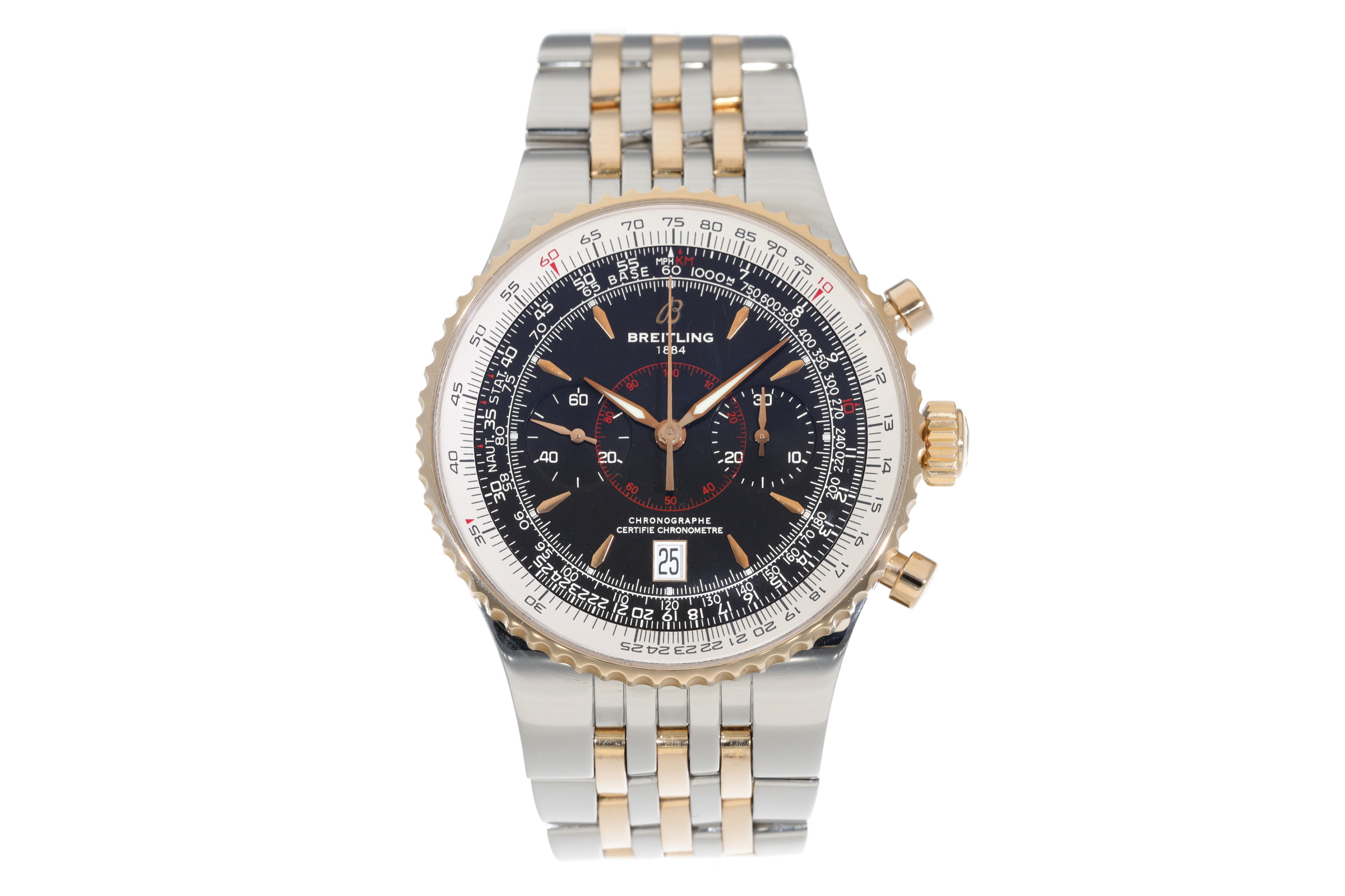 Breitling Montbrillant chronograph steel / gold automatic Kal. B23 Ref. C23340