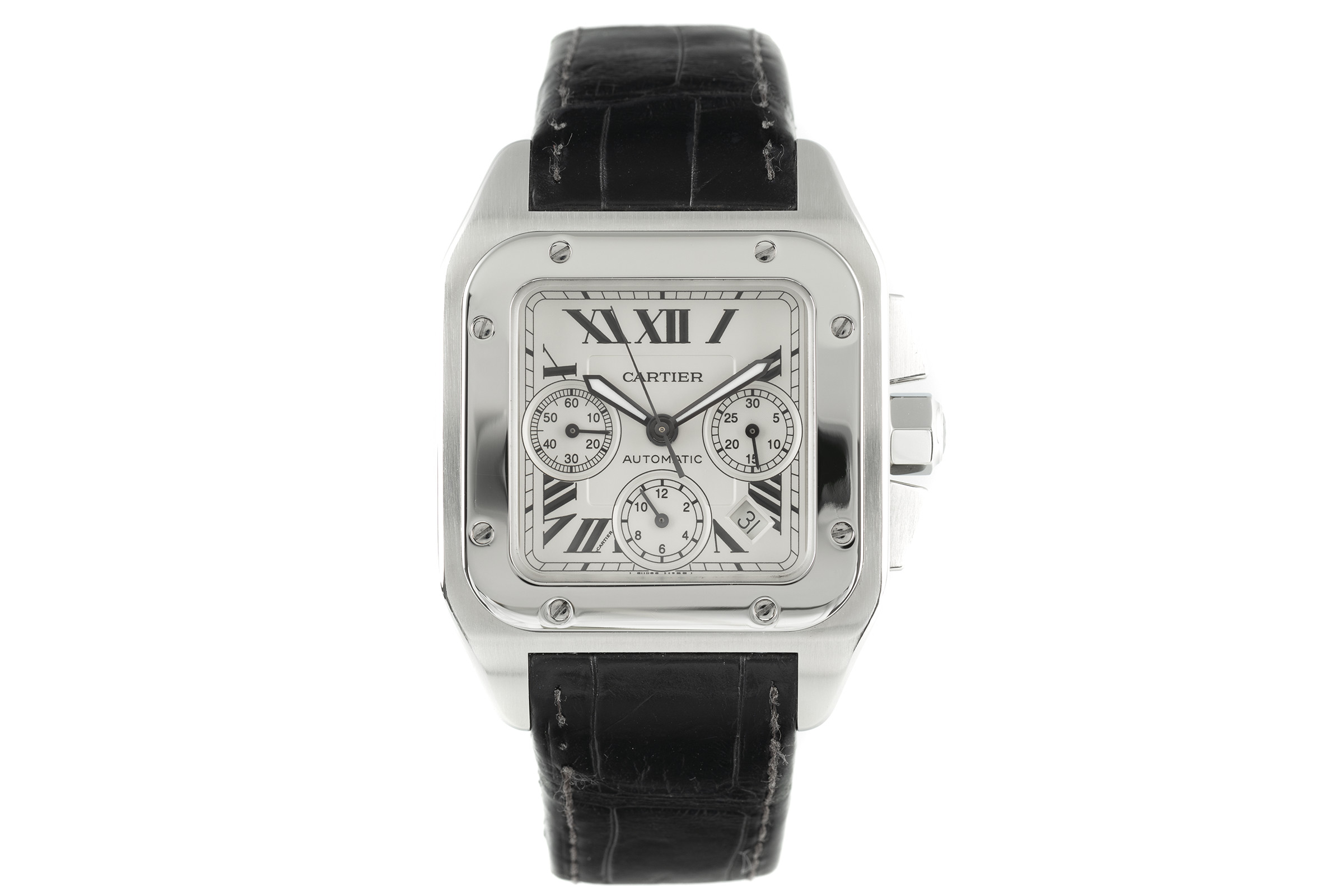 Cartier Santos 100 chronograph steel automatic Kal. 8630 Ref. 2740