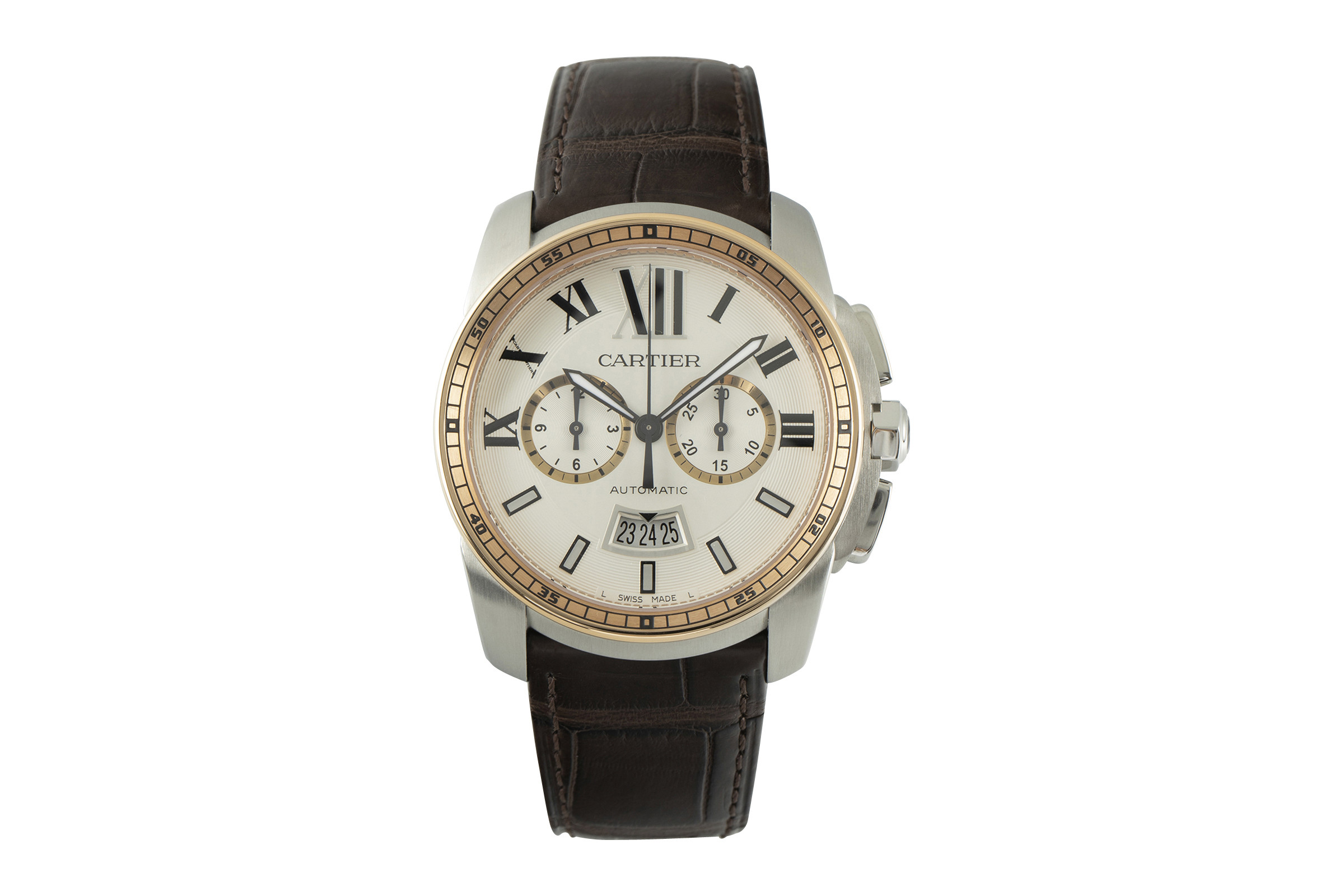 Cartier Calibre de Cartier chronograph steel / gold automatic Kal. 1904-CH MC Ref. W7100043
