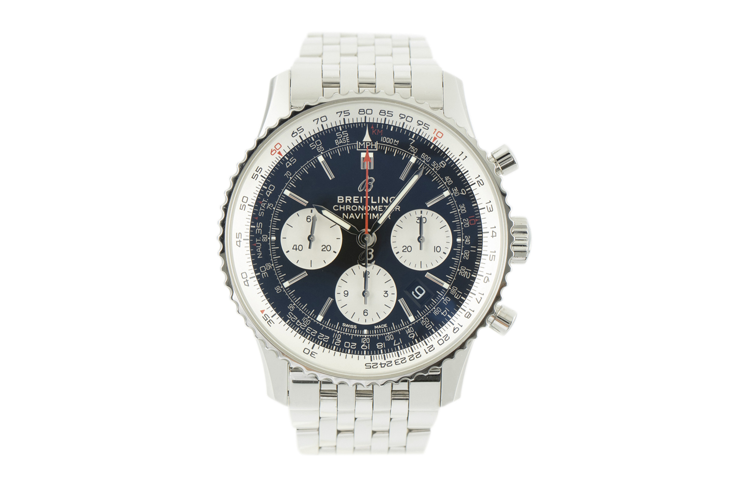 Breitling Navitimer chronograph steel automatic Kal. B01 Ref. AB0121