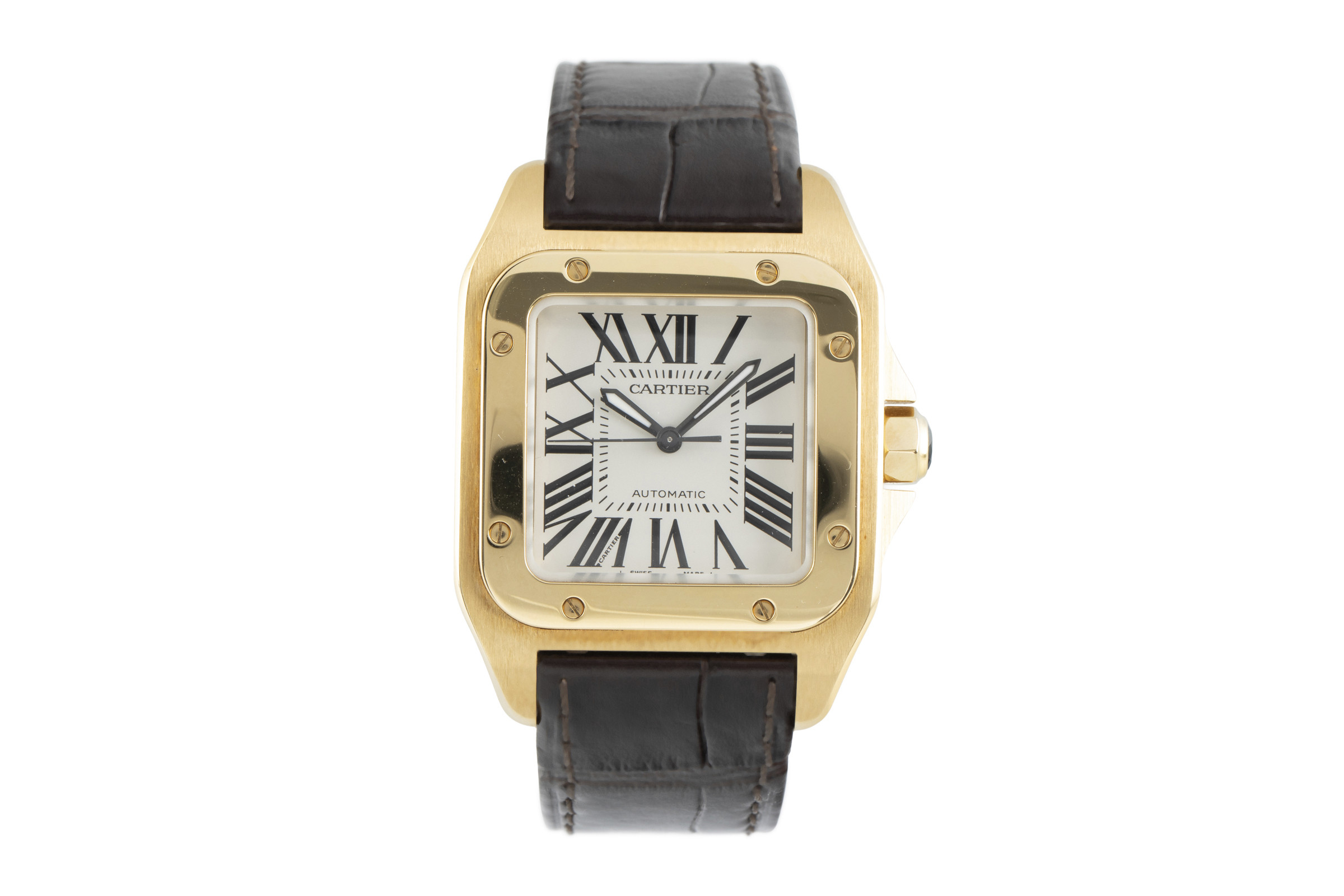 Cartier Santos 100 18 ct gold automatic Kal. 076 Ref. 2880