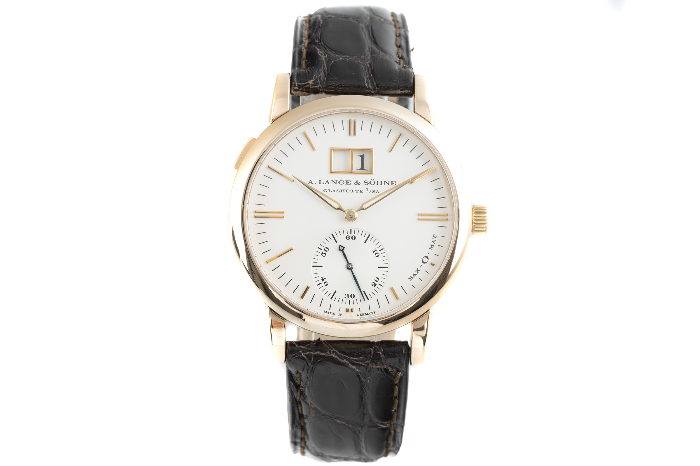 A. Lange & Sohne Langematik 18 ct red gold automatic Kal. L921.4 Ref. 308.021