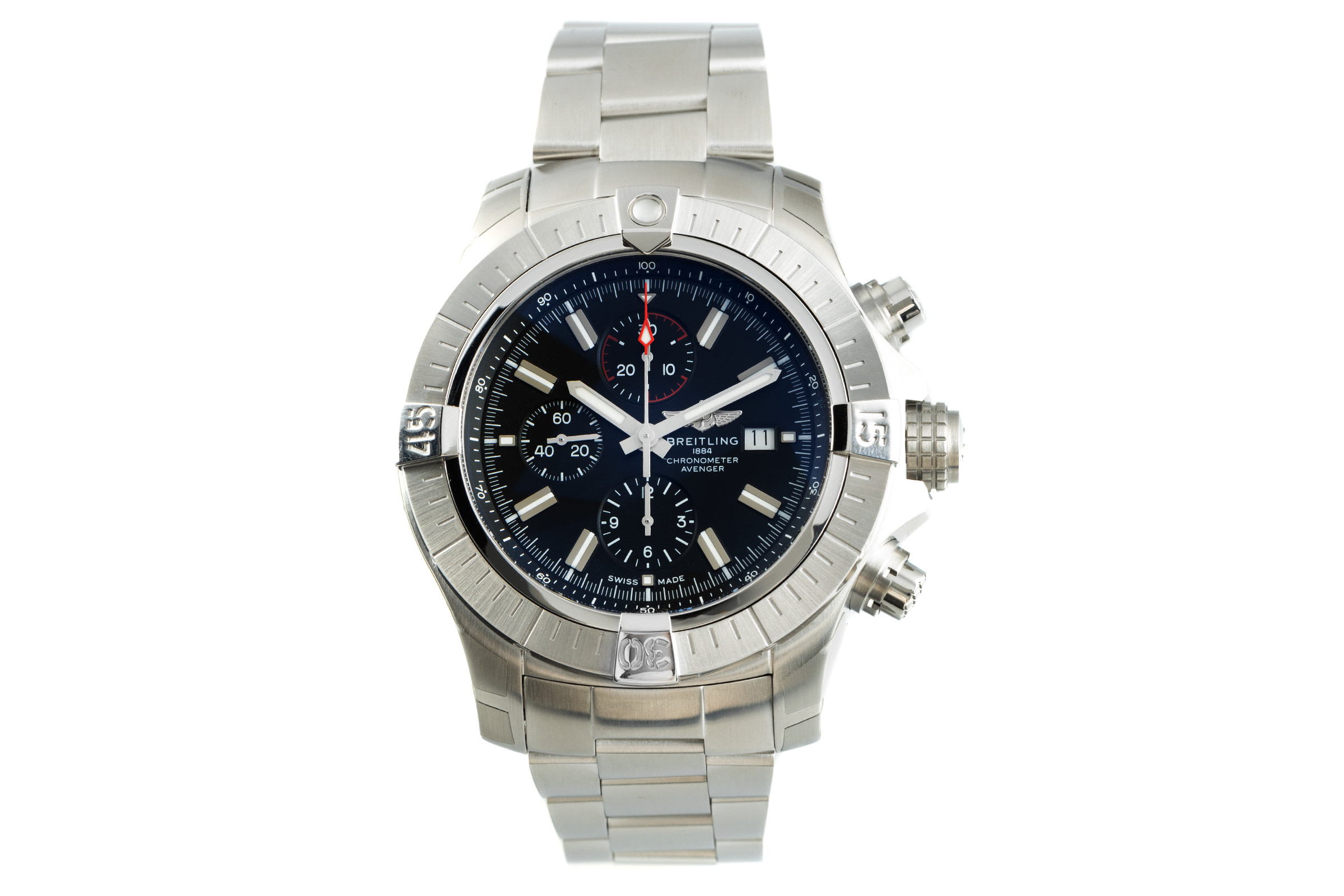 Breitling Super Avenger chronograph steel automatic Kal. B13 Ref. A13375