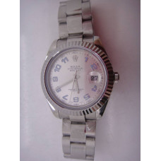 Rolex Oyster Fluted Blue Numeral White SS/SS