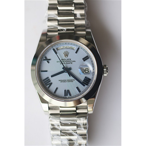 Rolex Day-Date Pres Smooth Roman Markers Quadrant Blue Dial Bracelet BP Swiss