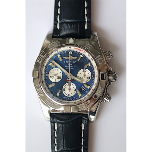 Breitling Chronomat B01 Blue Dial Leather JF A7750