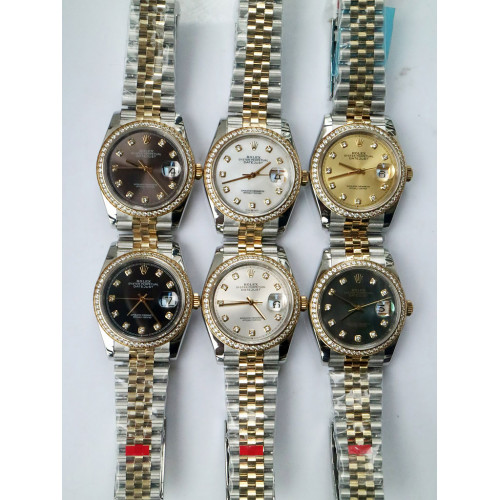 Rolex DateJust 36mm 126281 YG/SS Diamond Bezel Diamond Markers *6 Dials* Jubilee Bracelet A2836 & A2813