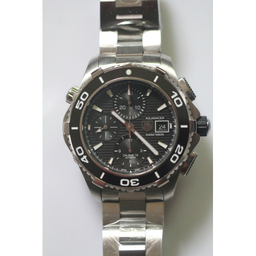 Aquaracer 500M Calibre 16 SS Chrono Black with Ceramic bezel