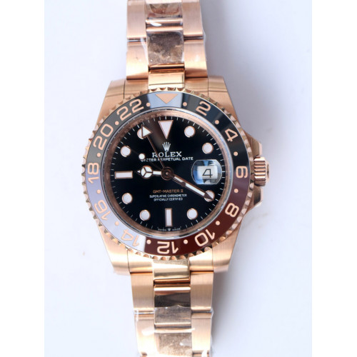 Rolex GMT-Master II 126715 Full RG Black/Brown Ceramic Bezel Black Dial Bracelet BP A3186 V2
