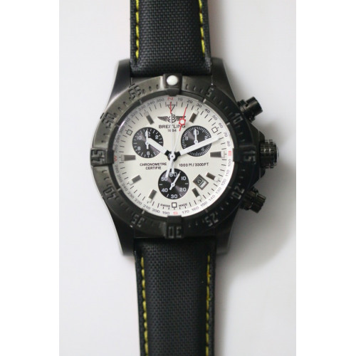 Breitling Avenger Skyland PVD White With Black/Yellow Nylon Strap Swiss ETA Quartz