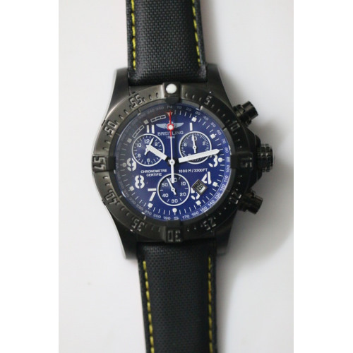 Breitling Avenger Skyland PVD Blue With Black/Yellow Nylon Strap Swiss ETA Quartz