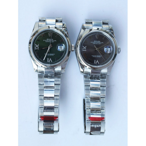 Rolex DateJust 36mm 126200 Domed Bezel Roman Markers Grey & Green Bracelet A2836 & A2813 BP