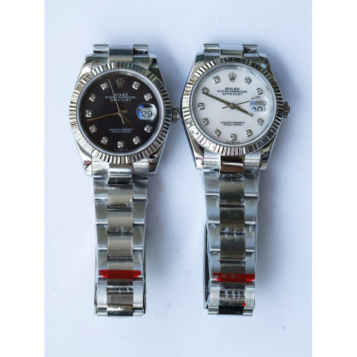 Rolex DateJust 36mm 126200 Fluted Bezel Diamond Markers MOP Black & MOP White Dial Bracelet A2836 & A2813 BP