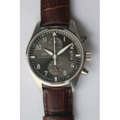 Pilot Spitfire Chrono IW387802 Grey Dial Brown Leather V6F A7750