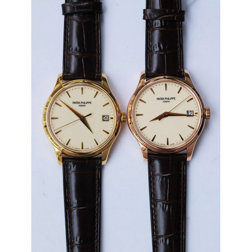 Calatrava 5227R RG & YG White Dial Leather Strap A324CS ZF