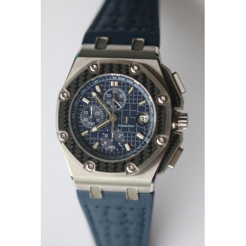 Royal Oak Offshore Juan Pablo Montoya Titanium Blue Dial Blue Leather JF A2226