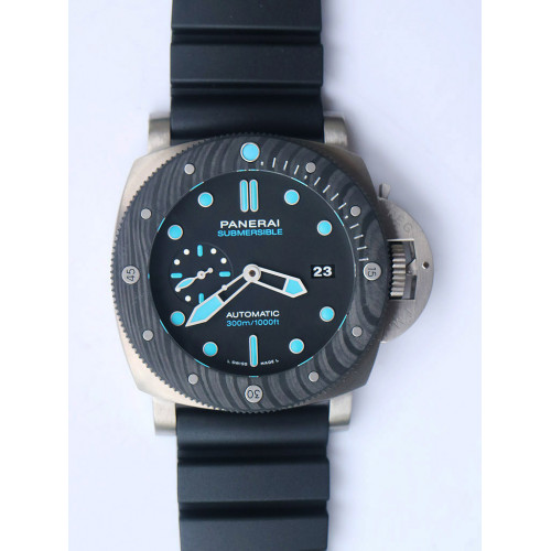 Pam 799 Titanium Carbotech Bezel Black Dial Rubber Strap P.9010 Clone VSF