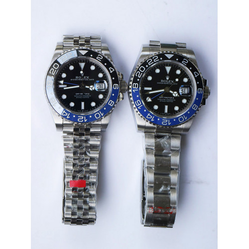 GMT Master II 126710BLNR Blue/Black Ceramic Bezel Black Dial Oyster & Jubilee Bracelet BP A2813 Correct Hand Stack