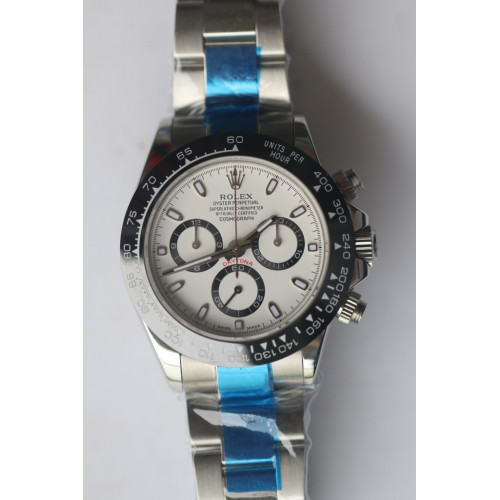 Daytona 116500LN Ceramic Bezel White & Black Dial Bracelet BP A7750