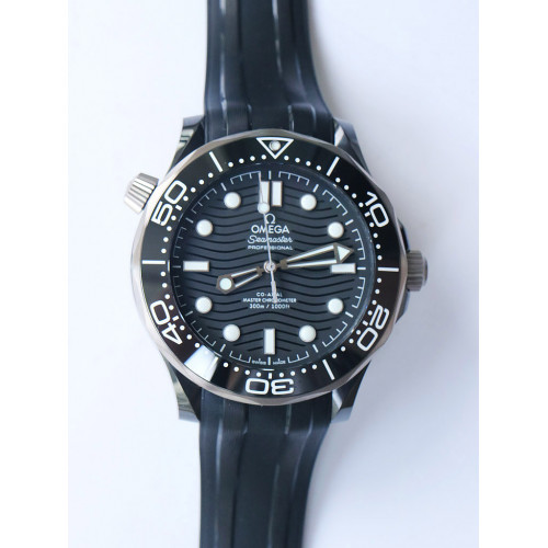 Seamaster Diver 300M Real Ceramic Case Black Dial Rubber Strap VSF A8806 v2 Free nato strap