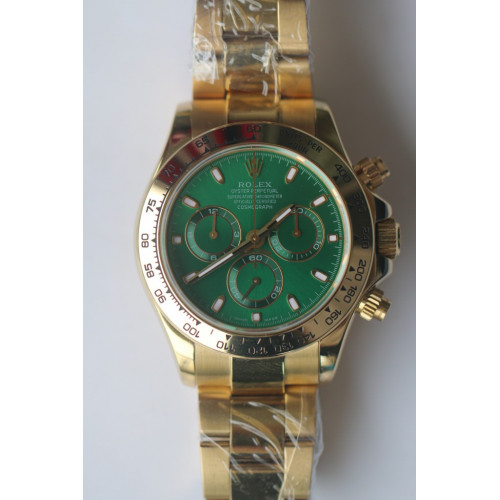 Daytona 116508 YG Green Dial Bracelet BP A7750