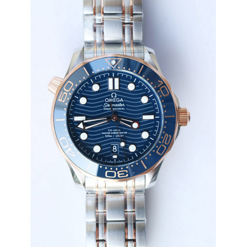 Seamaster Diver 300M 2018 SS/RG Ceramic Bezel Blue Dial Bracelet VSF A8800