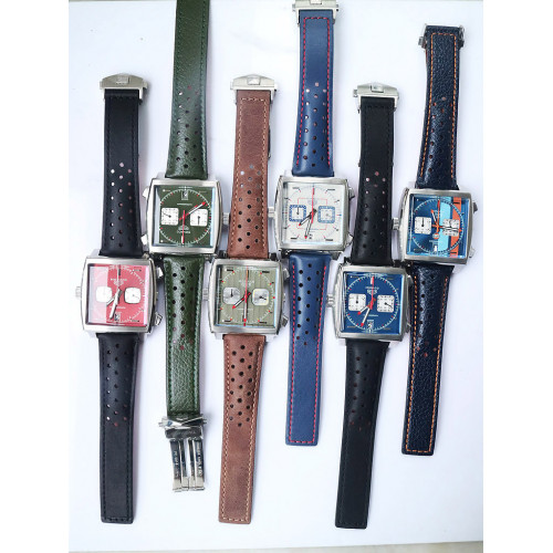 Monaco Classic  Chrono *6 Dials* Leather Quartz 