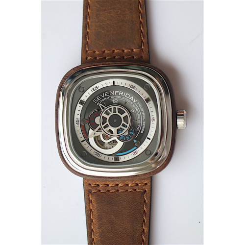 SevenFriday P3-2 Wood Black Dial Leather V6F Miyota 82S7