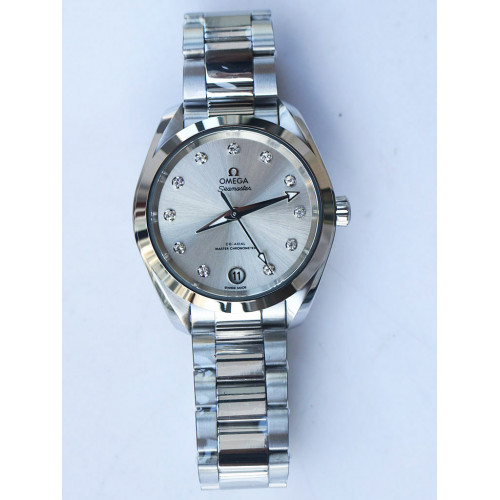 Aqua Terra 150 Woman 34mm Diamond Markers Silver Dial Bracelet A8800 VSF