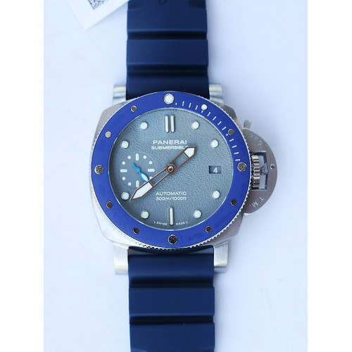 Pam 959 42mm Blue Ceramic Bezel Gray Dial Blue Rubber Strap P.9010 Clone VSF