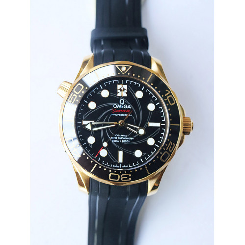Seamaster Diver 300M YG 007 James Bond 1:1 Best Edition on Black Rubber Strap A8807  VSF