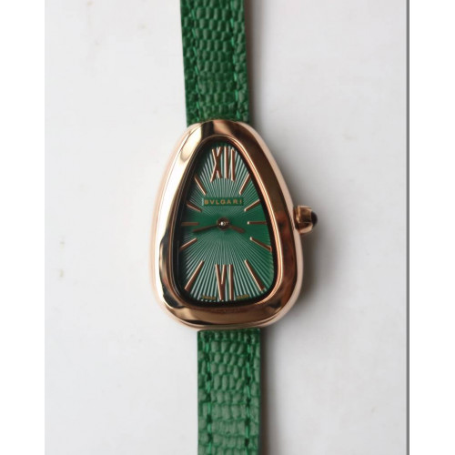 Ladies Serpenti RG Gold green Dial leather Swiss Quartz