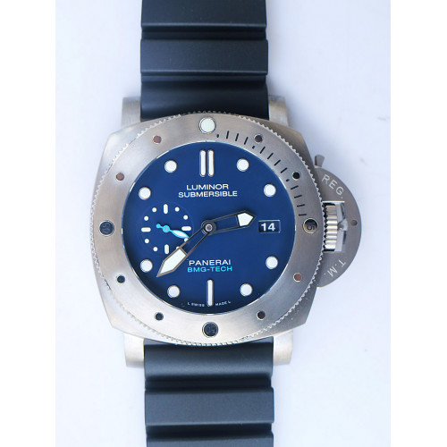Pam 692T Titanium Blue Dial Black Rubber Strap P.9010 Super Clone Free Nylon Strap VSF